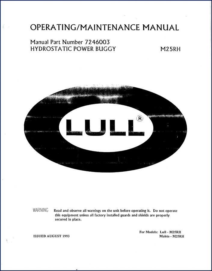 lull m25rh 1993 operators manual, lull manual, lull m25rh