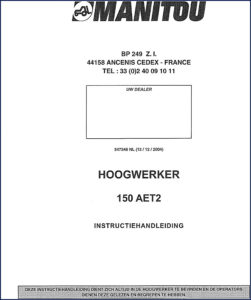 manitou 150 aet2 2005 repair manual, manitou repair manual, manitou 150
