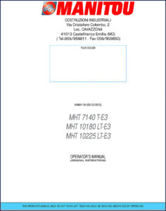 manitou mht 7140/10180/10225 operators manual 2012, manitou manual, manitou mht