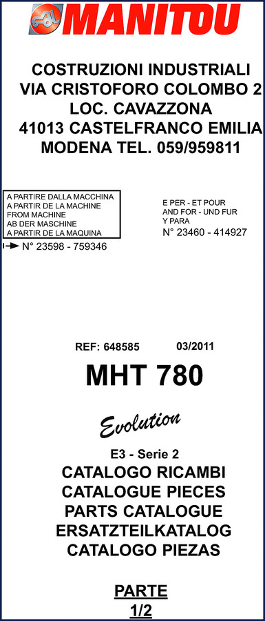 manitou mht 780 2011 parts catalog, manitou parts catalog, manitou mht