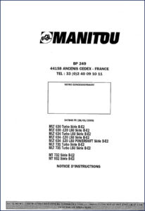 manitou mlt 630/634 series operators manual 2003, manitou manual, manitou mlt