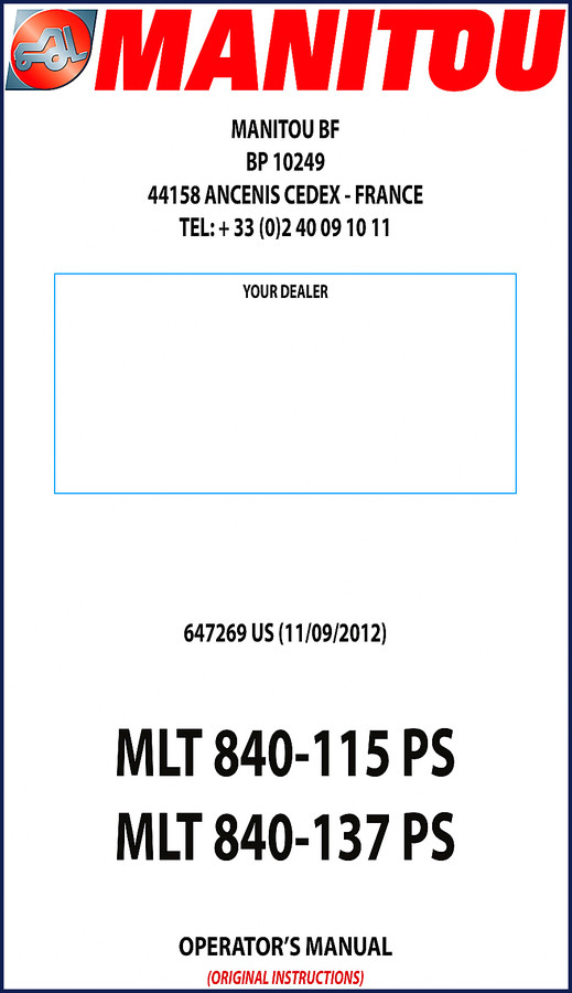 manitou mlt 840, manitou manual, manitou mlt