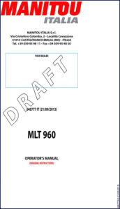manitou mlt 960 2013 operators manual, manitou manual, manitou mlt