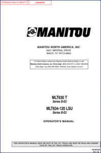 manitou mlt630 t, mlt634, manitou manual, manitou mlt630