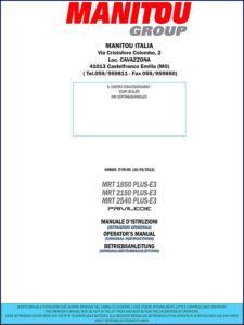 manitou mrt 1850/2150/2540 plus 2012 operators manual, manitou manual, manitou mrt