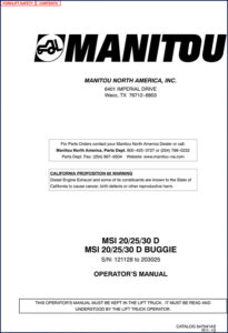manitou msi 20, msi 25, msi 30 operators, manitou manual, manitou msi