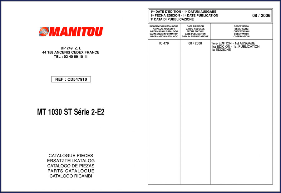 manitou mt 1030 2006 parts catalog, manitou parts catalog, manitou mt