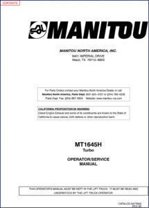 manitou mt1645h operators manual, manitou manual, manitou mt1645h