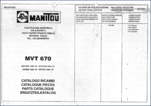 manitou mvt 670 1996 parts catalog, manitou parts catalog, manitou mvt