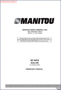 manitou slt 415 b operators manual, manitou manual, manitou slt
