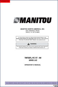 manitou tmt55ht, tmt55fl, tmt55xt operators manual, manitou manual, manitou tmt55ht,