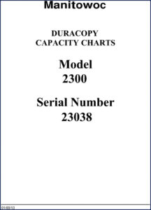 manitowoc 2300 2013 technical manual, manitowoc manual, manitowoc 2300