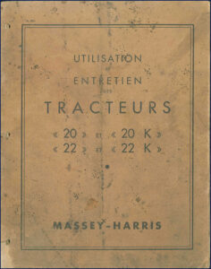 massey, massey-harris manual