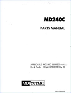 mdi yutani md240c 1991 parts catalog, mdi yutani parts catalog, mdi yutani yutani