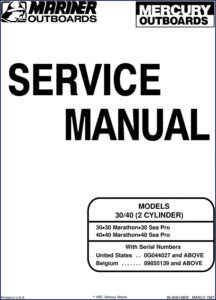 mercury marine 30/40 2, mercury marine manual, mercury marine marine
