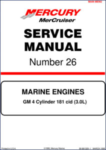 mercury marine gm 4 cylinder 181 cid 1999, mercury marine service manual, mercury marine marine