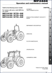hmf mf2430, mf2435, mf2440 2004 operators manual, hmf manual, hmf mf2430,
