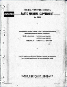 michigan 125 iii a cummins, 125 iii a, michigan parts catalog, michigan 125