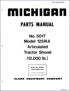 michigan 125iiia parts catalog, michigan parts catalog, michigan 125iiia
