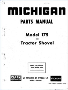 michigan 175 iii parts catalog, michigan parts catalog, michigan 175