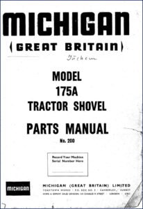michigan 175a parts catalog, michigan parts catalog, michigan 175a
