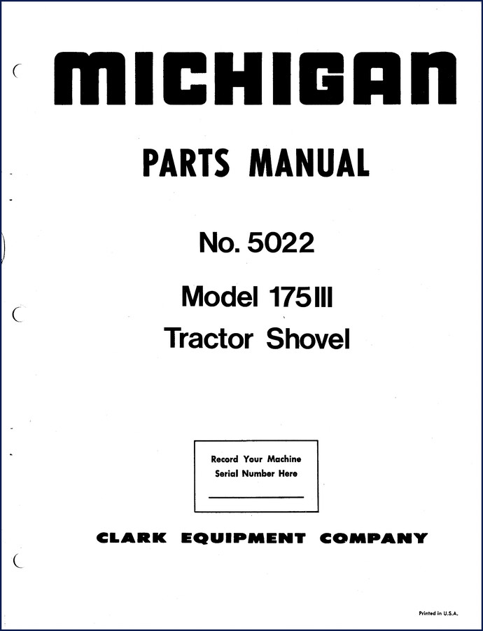 michigan 175iii parts catalog, michigan parts catalog, michigan 175iii