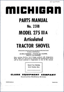 michigan 275 iii a parts catalog, michigan parts catalog, michigan 275