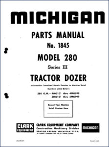 michigan 280 parts catalog, michigan parts catalog, michigan 280