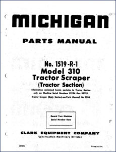 michigan 310 parts catalog, michigan parts catalog, michigan 310
