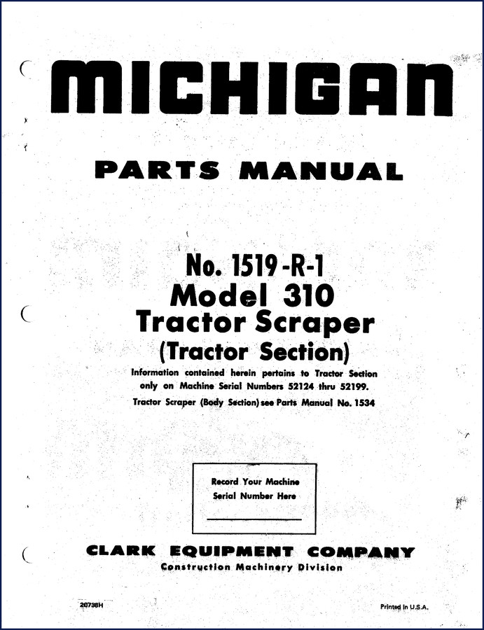 michigan 310 parts catalog, michigan parts catalog, michigan 310