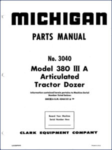 michigan 380 iii a 1966 parts catalog, michigan parts catalog, michigan 380