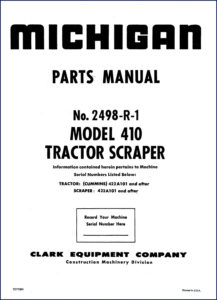 michigan 410 parts catalog, michigan parts catalog, michigan 410