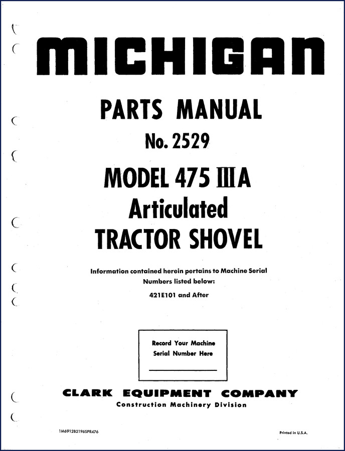 michigan 475 iiia parts catalog, michigan parts catalog, michigan 475
