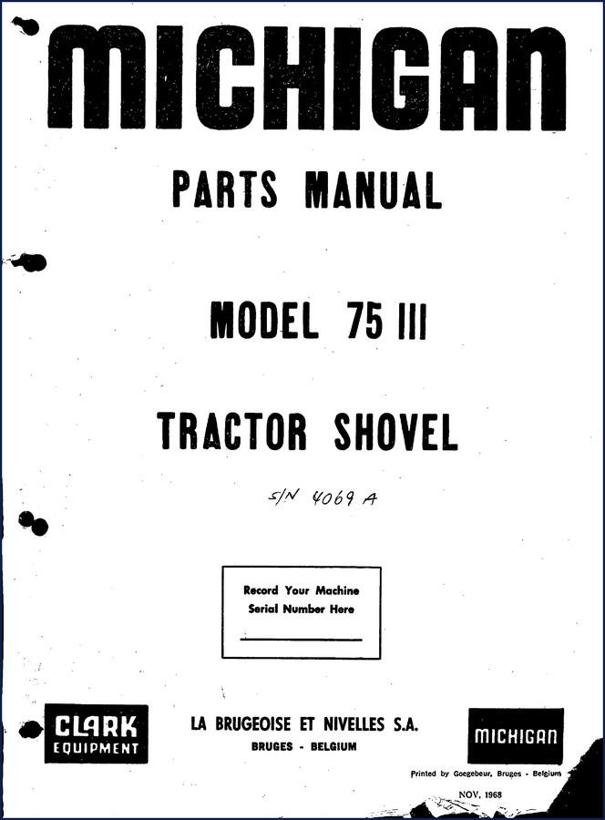 michigan 75 iii 1968 parts catalog, michigan parts catalog, michigan 75
