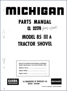 michigan 85 iii a parts catalog, michigan parts catalog, michigan 85
