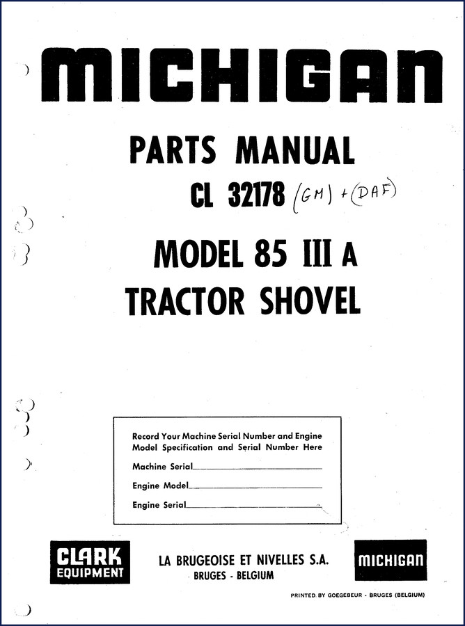 michigan 85 iii a parts catalog, michigan parts catalog, michigan 85