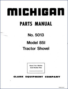 michigan 851 parts catalog, michigan parts catalog, michigan 851