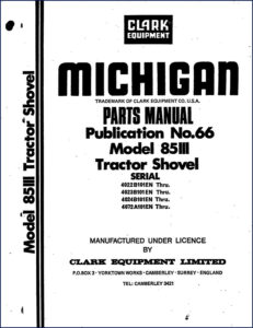 michigan 85iii 1965 parts catalog, michigan parts catalog, michigan 85iii