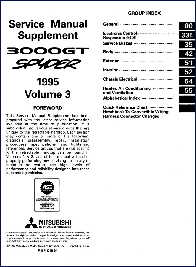 mitsubishi 3000gt spyder 1995 service manual, mitsubishi service manual, mitsubishi 3000gt