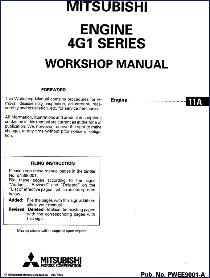 mitsubishi 4g1 series 1995 workshop manual, mitsubishi workshop manual, mitsubishi 4g1