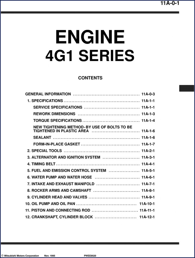 mitsubishi 4g1 2000 service manual, mitsubishi service manual, mitsubishi 4g1