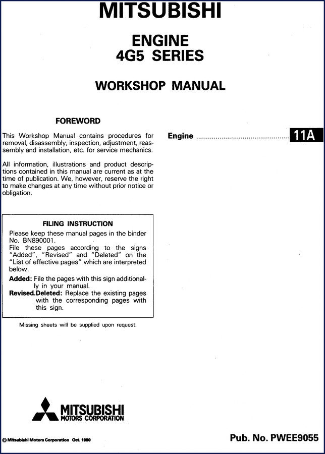 mitsubishi 4g5 1990 workshop manual, mitsubishi workshop manual, mitsubishi 4g5