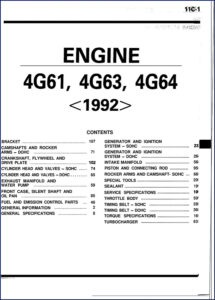 mitsubishi 4g63 4g64 4g61 1992 technical manual, mitsubishi manual, mitsubishi 4g63