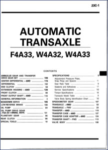mitsubishi f4a33 w4a32 w4a33 service manual, mitsubishi service manual, mitsubishi f4a33