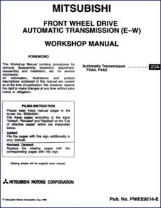 mitsubishi f4a4 f4a5 1999 workshop manual, mitsubishi workshop manual, mitsubishi f4a4