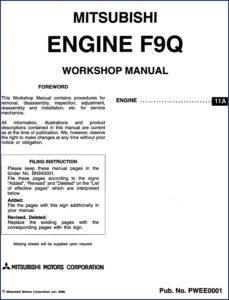mitsubishi f9q 2000 workshop manual, mitsubishi workshop manual, mitsubishi f9q