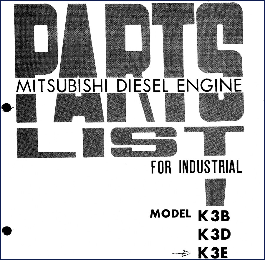 mitsubishi k3b, k3d, k3e parts catalog, mitsubishi parts catalog, mitsubishi k3b,