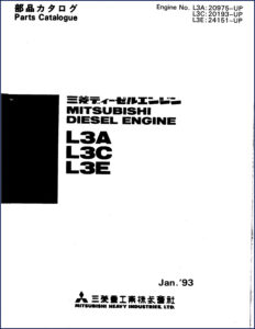 mitsubishi l3a l3c l3e 1993 parts catalog, mitsubishi parts catalog, mitsubishi l3a