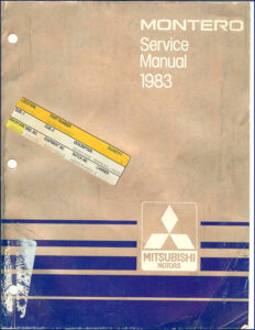 mitsubishi montero 1983 service manual, mitsubishi service manual, mitsubishi montero