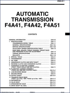 mitsubishi f4a41 f4a42 f4a51 2002 service manual, mitsubishi motors service manual, mitsubishi motors f4a41